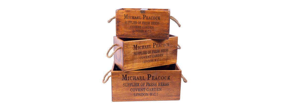 Set of 3 Rectangular Fish Boxes - Michael Peacock